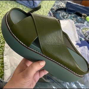 Platform shoes, lilacshoes green size 8
